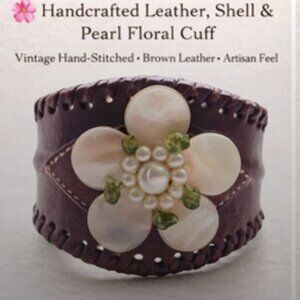 🌿 Vintage Handcrafted Leather Cuff Bracelet